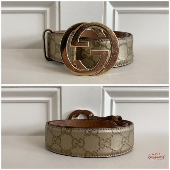 Authentic Gucci Gold Guccissima Leather Gold Interlocking G  display picture 1